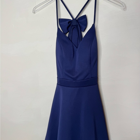 City Studio Navy Backless Bow A-Line Dress size 5 - Picture 5 of 12